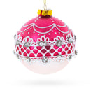Elegant Laced Pink Glass Christmas Ornament