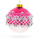 Elegant Laced Pink Glass Christmas Ornament