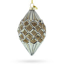Geometric Vintage-Style Rhombus Finial Glass Christmas Ornament