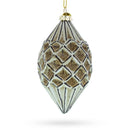 Geometric Vintage-Style Rhombus Finial Glass Christmas Ornament