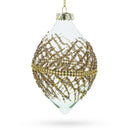 Golden Glitters on Clear Glass Radiant Glass Christmas Ornament