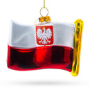 Waving Flag of Poland Glass Christmas Ornament