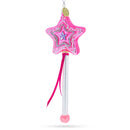 Magical Pink Star Wand Glass Christmas Ornament