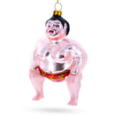 Sumo Wrestler Glass Christmas Ornament
