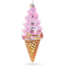 Pink Ice Cream Glass Christmas Ornament
