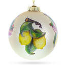 Lemons and Pomegranate on a Branch Glass Christmas Ornament