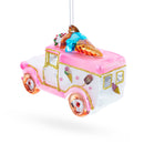 Ice Cream Truck Glass Christmas Ornament