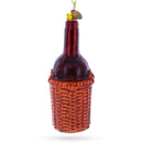 Red Wine Bottle Glass Christmas Ornament