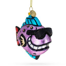 Cool Fish Wearing Sunglasses Glass Christmas Ornament