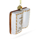 Romantic Wedding Book Glass Christmas Ornament