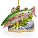 Rainbow Trout Glass Christmas Ornament