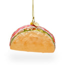 Taco Shell with Toppings Glass Christmas Ornament