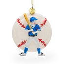 Baseball Player Glass Christmas Ornament