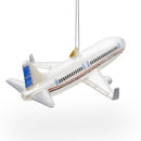 Passenger Jet Airplane Glass Christmas Ornament