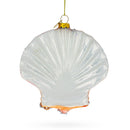 Sparkling Seashells Glass Christmas Ornament