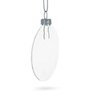 Set of 3 Flat Disc Clear Glass Christmas Ornaments 3.7 Inches