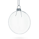 Set of 3 Flat Disc Clear Glass Christmas Ornaments 3.7 Inches