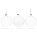 Set of 3 Clear Glass Ball Christmas Ornaments 4.7 Inches