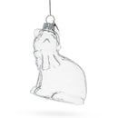 Cat Clear Glass Christmas Ornament