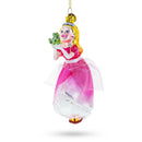 Princess Kissing Frog Prince Glass Christmas Ornament
