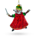 Regal Mouse King Wielding a Sword Glass Christmas Ornament