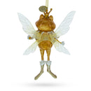 Fairy Frog with Wings Glass Christmas Ornament