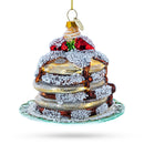 Pancakes with Maple Syrup Glass Christmas Ornament
