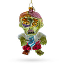 Zombie in Formal Attire Glass Christmas Ornament