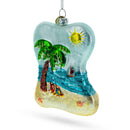 Tropical Paradise Sunny Beach Escape Glass Christmas Ornament
