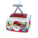 Gondola Ride with Santa, Fox, and Bear Glass Christmas Ornament