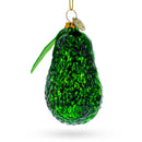 Avocado with Leaf Glass Christmas Ornament