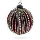 Sparkling Rhinestones on Red Glass Ball Christmas Ornament