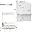 Queen Size Murphy Bed with 2 Side Cabinet Storage Shelves, 68-inch Cabinet Bed Folding Wall Bed with Desk Combo Perfect for Guest Room, Study, Office,White(old sku:BS7013008104C)