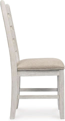 Dining Room Chair Set Of 2 Whitewash Finish Upholstered