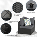 5 Piece Patio Furniture Set Waterproof Rattan Grey Cushions