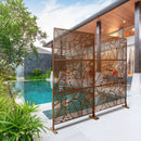 Outdoor & Indoor Privacy Screen Metal Privacy Screen 76' H×48' W, Freestanding Decorative Privacy Screen for Deck Balcony Patio, Privacy Fence Panels for Outside Lawn Garden PS111 BROWN