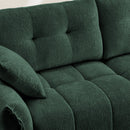 Ergonomic Single Seater Sofa with Ottoman, High-Resilience Support Cushions, Modern Lounge Chair, Green Chenille