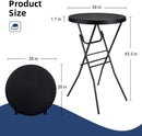 Black Twenty EightIn High Top Foldable Removable Locking Legs Cocktail Table