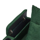 Modern Style Single Sofa Couch with Storage, USB Ports, Cup Holders, Green Corduroy