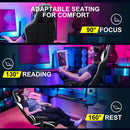 White Ergonomic Gaming Chair With Footrest And Height Adjustable