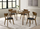 Jedda 5-piece Oval Dining Table Set Dark Walnut