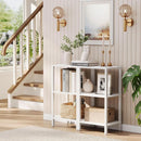 Six Tier Tall White Bookshelf For Small Spaces Living Room