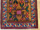 Small Persian Baluchi Rug, Tribal Rug, Brown, Multicolor