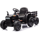 Ride on Tractor with Trailer,24V Battery Powered Electric Tractor Toy, 200wx2motor 1.86-4.97MPH/Remote Control,electric car for kids,Three speed adjustable,USB,MP3, Bluetooth,LED light, safety belt