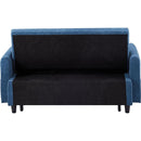55.1' Pull Out Sleep Sofa Bed Loveseats Sofa Couch with Adjsutable Backrest, Storage Pockets, 2 Soft Pillows, USB Ports for Living Room, Bedroom, Apartment, Office, Blue (Old SKU: WF315689AAC)