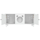 Furniture Style Cat Cabinet Cream White Cat Litter Box with Sisal Scratching Door MDF
