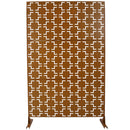 Outdoor & Indoor Freestanding Decorative Privacy Screen for Deck Balcony Patio, Metal Privacy Screen Brown 76' H×48' W