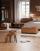 Caramel Brown 25 Gallon Large Capacity Storage Ottoman