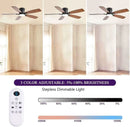 52 Inch Dimmable LED Ceiling Fan Flush Mount Efficient