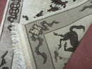 4' X 6' Modern Tibetan Nepal Art Deco Chinese Hand Knotted Wool Rug Horses Nice
